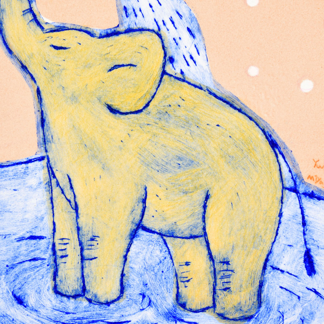 作品「象の水浴び3」