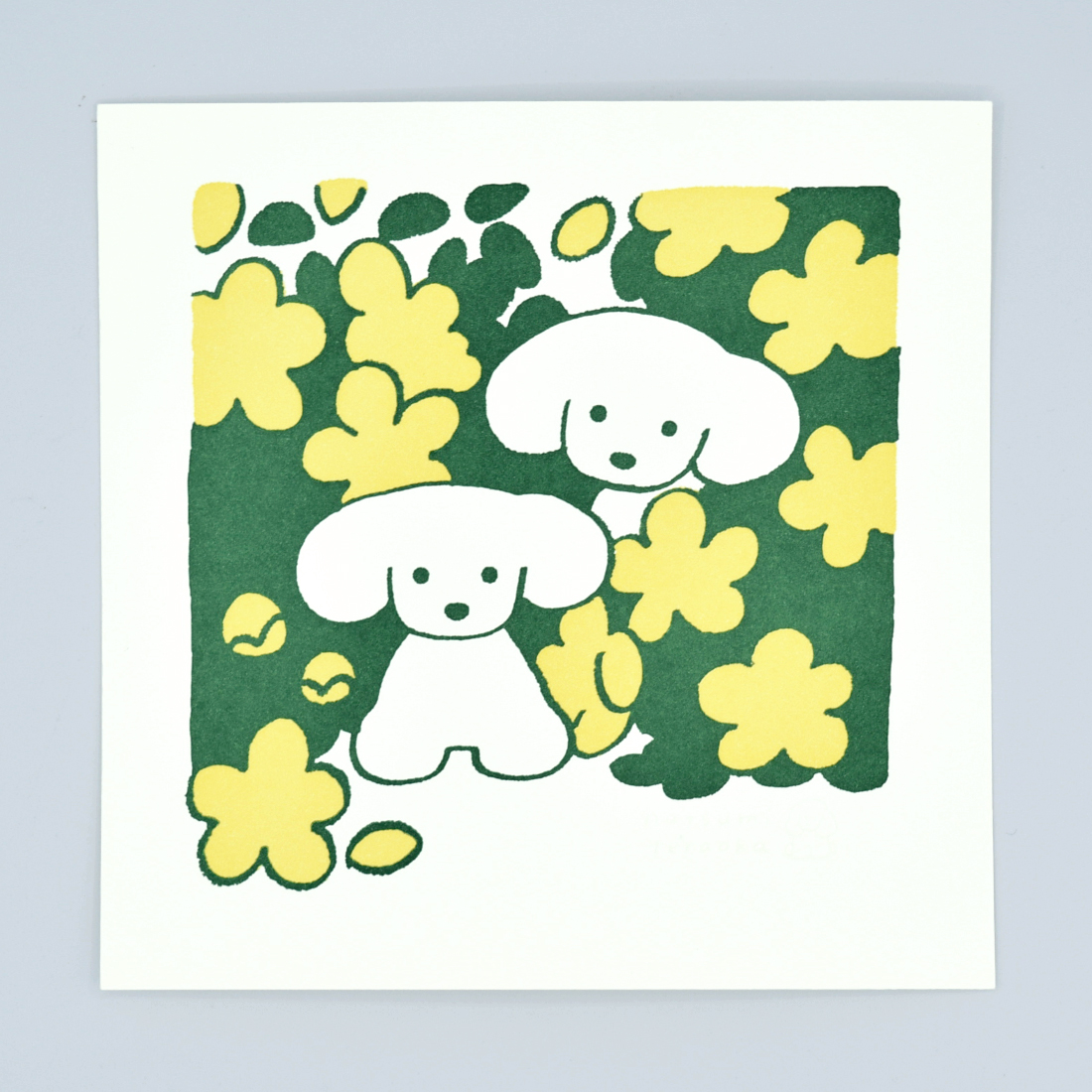 活版アート「フラワー(グリーン)」