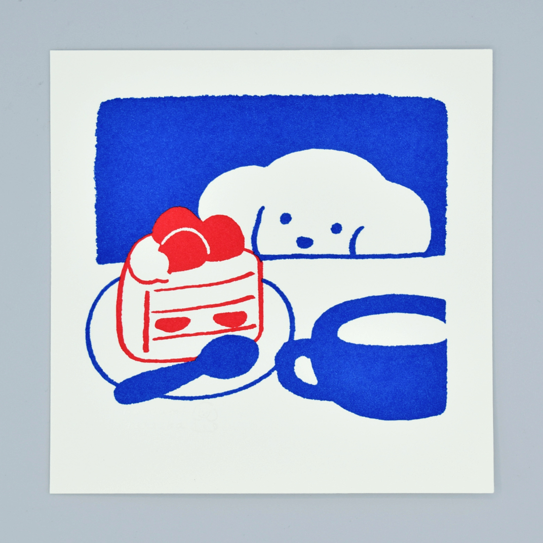 活版アート「ショートケーキ」