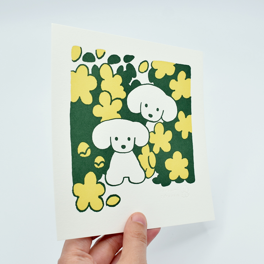 活版アート「フラワー(グリーン)」