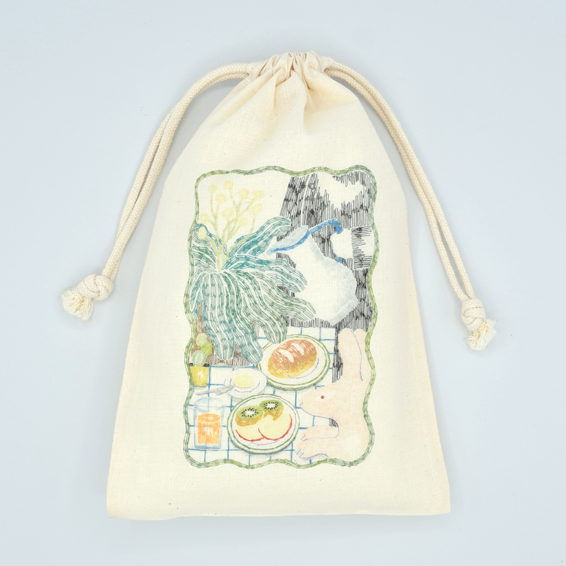 巾着バッグ「朝ごはん」